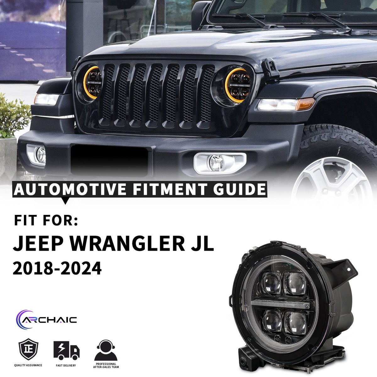 Jeep JL and Gladiator LED Headlights for 2018-2025 Jeep JL &amp; Gladiator