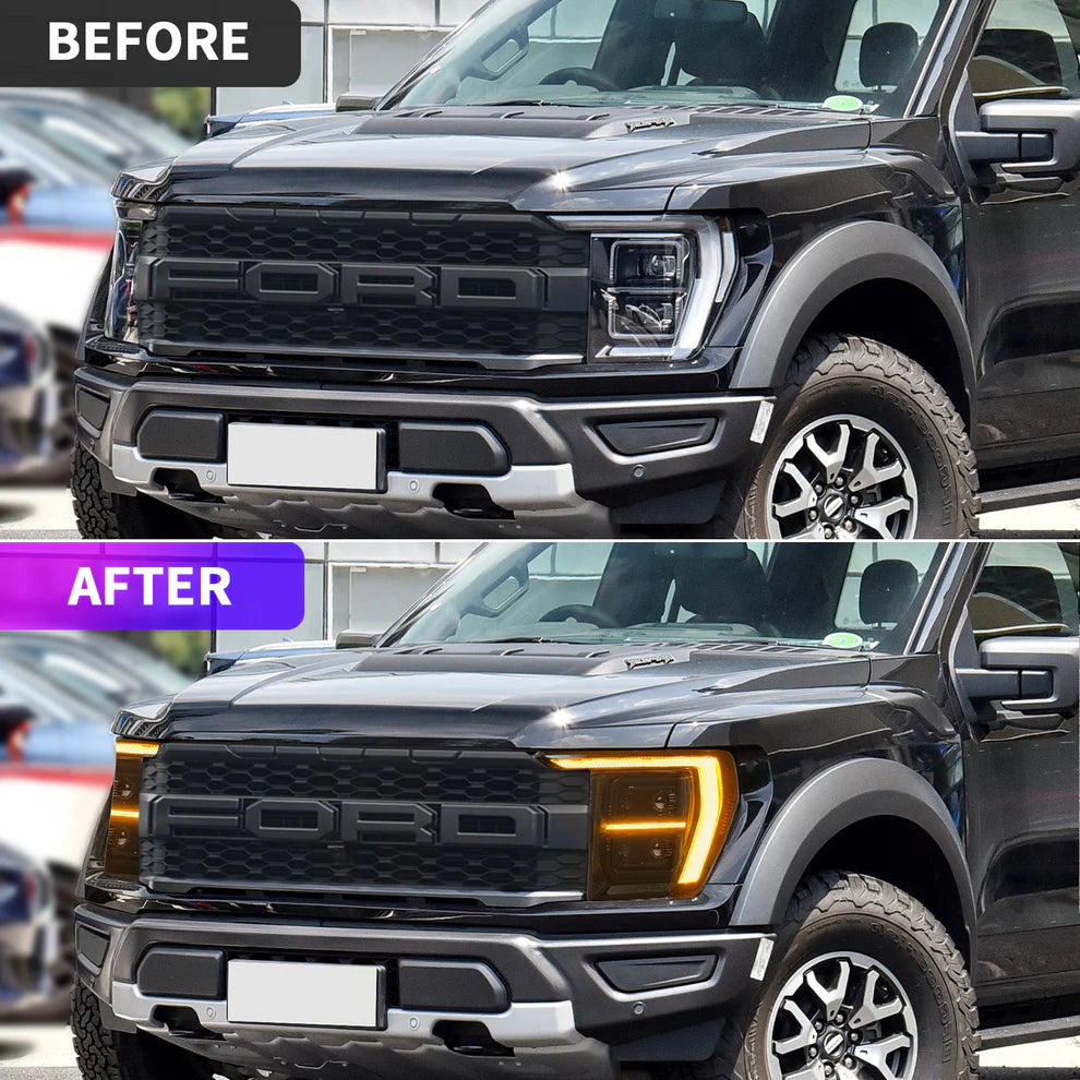 2021 - 2025 Ford F150 LED Headlights - Raptor Style