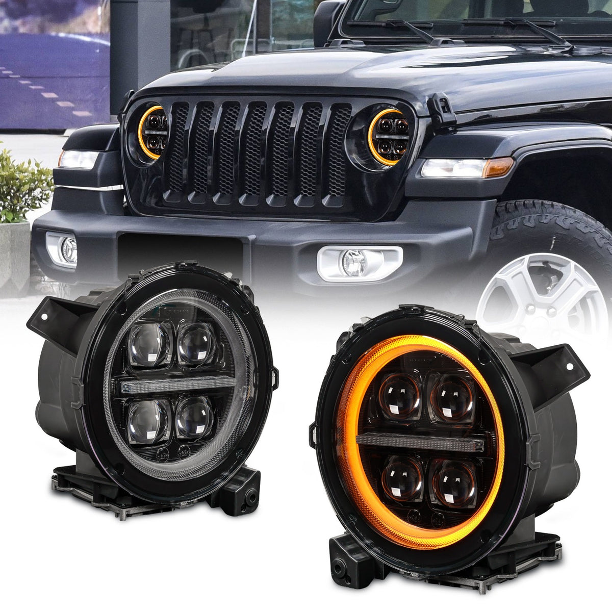 Jeep JL and Gladiator LED Headlights for 2018-2025 Jeep JL &amp; Gladiator